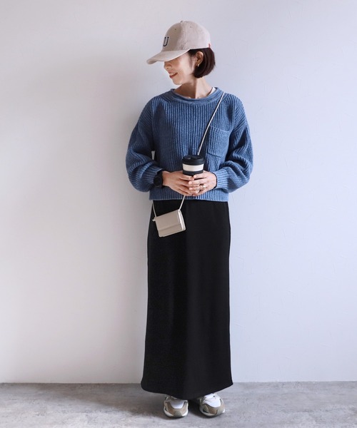 reca（レカ）の「ボンディングリブニットロングスカート（スカート・レディース・ブラック/ブラウン系/オリーブ/チャコールグレー・FREE）」の15枚目の写真