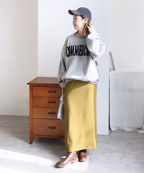 reca（レカ）の「ボンディングリブニットロングスカート（スカート・レディース・ブラック/ブラウン系/オリーブ/チャコールグレー・FREE）」の16枚目の写真