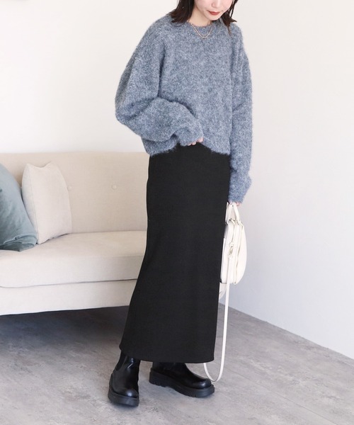 reca（レカ）の「ボンディングリブニットロングスカート（スカート・レディース・ブラック/ブラウン系/オリーブ/チャコールグレー・FREE）」の18枚目の写真