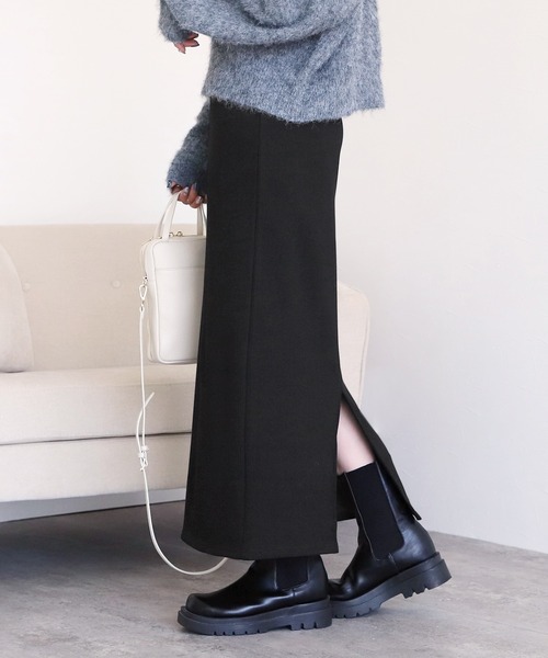 reca（レカ）の「ボンディングリブニットロングスカート（スカート・レディース・ブラック/ブラウン系/オリーブ/チャコールグレー・FREE）」の17枚目の写真