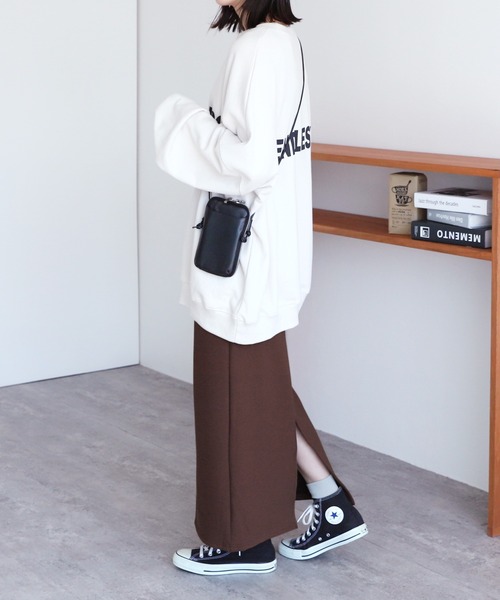 reca（レカ）の「ボンディングリブニットロングスカート（スカート・レディース・ブラック/ブラウン系/オリーブ/チャコールグレー・FREE）」の19枚目の写真