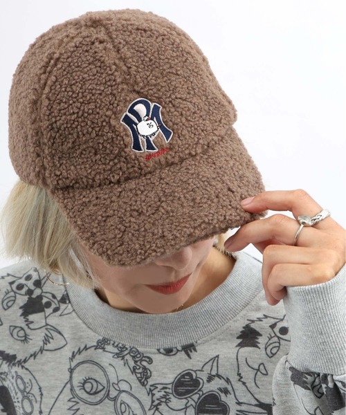 ScoLar(スカラー)の「633303:パリティのいぬ刺繍 ボアキャップ(キャップ・レディース・アイボリー/ブラウン/ブラック・FREE)」の3枚目の写真