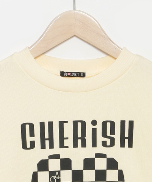 by LOVEiT（バイラビット）の「ハートチェッカーチュニック（スウェット・キッズ・オフホワイト/ブラック/グレー・150cm/160cm/120cm/130cm/140cm）」の6枚目の写真