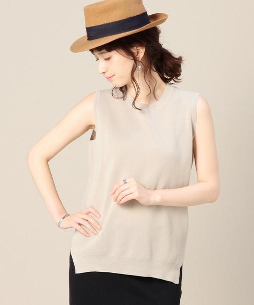 BEAUTY&YOUTH UNITED ARROWS（ビューティーアンドユースユナイテッドアローズ）の「BY コットンナイロンミラノリブベスト◆（ベスト・レディース・ブラック/ライトグレー/ベージュ・フリー）」の3枚目の写真