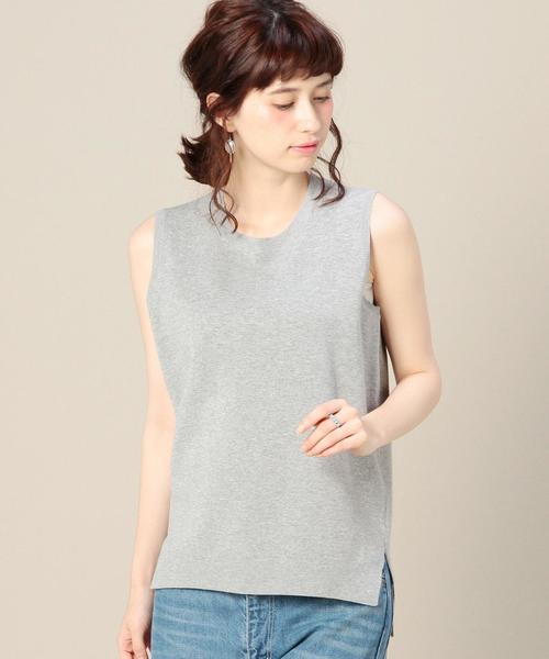 BEAUTY&YOUTH UNITED ARROWS（ビューティーアンドユースユナイテッドアローズ）の「BY コットンナイロンミラノリブベスト◆（ベスト・レディース・ブラック/ライトグレー/ベージュ・フリー）」の2枚目の写真