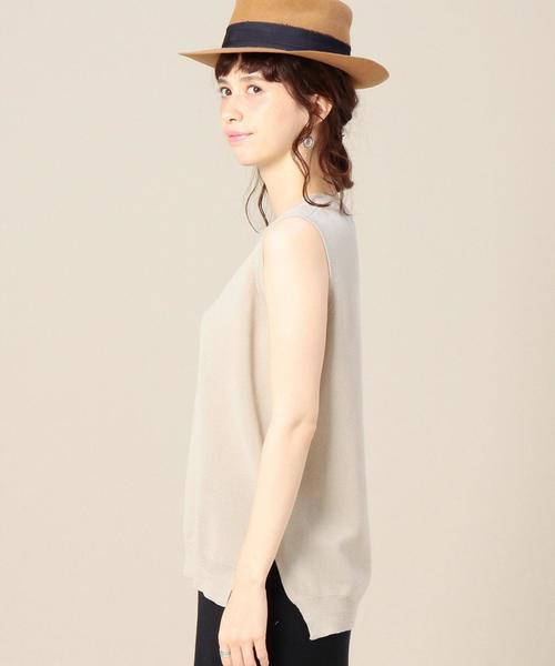 BEAUTY&YOUTH UNITED ARROWS（ビューティーアンドユースユナイテッドアローズ）の「BY コットンナイロンミラノリブベスト◆（ベスト・レディース・ブラック/ライトグレー/ベージュ・フリー）」の6枚目の写真