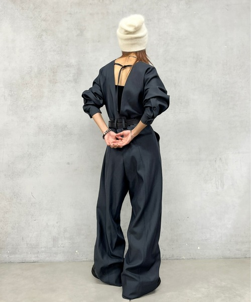 WHO'S WHO gallery(フーズフーギャラリー)の「【HiNT/ヒント】ジャンプスーツ(つなぎ/オールインワン・レディース・ネイビー/ブラウン/チャコールグレー・FREE)」の7枚目の写真