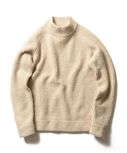 BEAMS PLUS(ビームスプラス)の「BEAMS PLUS / リブ ハイネック ニット(ニット/セーター・メンズ・グレー/ベージュ・SMALL/MEDIUM/LARGE/X-LARGE)」の2枚目の写真