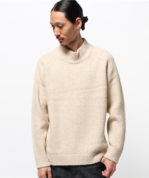 BEAMS PLUS(ビームスプラス)の「BEAMS PLUS / リブ ハイネック ニット(ニット/セーター・メンズ・グレー/ベージュ・SMALL/MEDIUM/LARGE/X-LARGE)」の9枚目の写真
