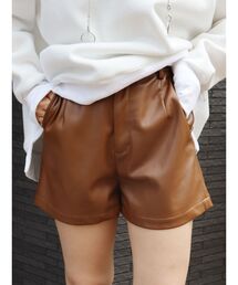 EVRIS | フェイクレザーハイウエストショートパンツ(その他パンツ)