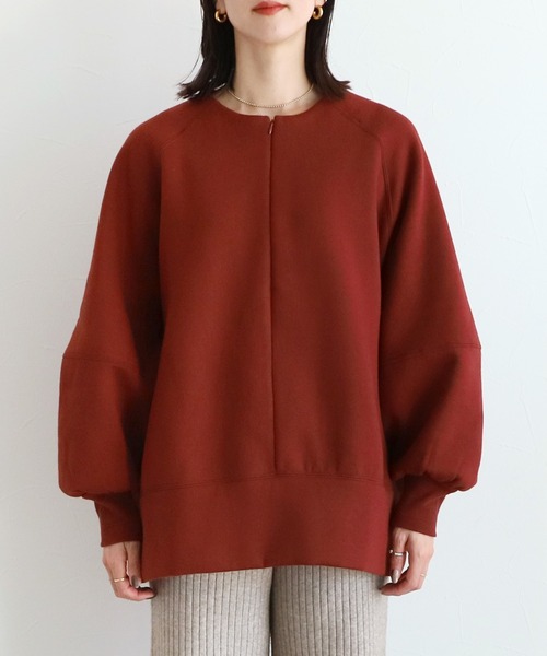 reca(レカ)の「オシャレ防寒も妥協しない!裏起毛ランタンスリーブプルオーバー(スウェット・レディース・ブラック/キナリ/レッド系その他・FREE)」の17枚目の写真