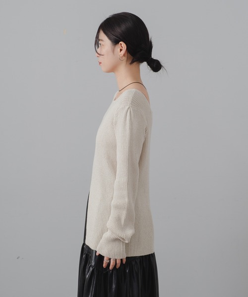 Kastane（カスタネ）の「センタースリットメランジプルオーバー（Tシャツ/カットソー・レディース・イエロー/チャコールグレー/アイボリー・FREE）」の10枚目の写真