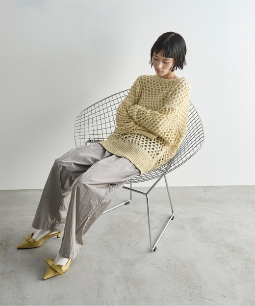 THE YOn(ザヨン)の「シャイニーナイロンタックワイドパンツ(その他パンツ・レディース・ミント/オフホワイト/グレー/オリーブ/ダークグレー/セージグリーン/サーモンピンク・FREE)」の9枚目の写真