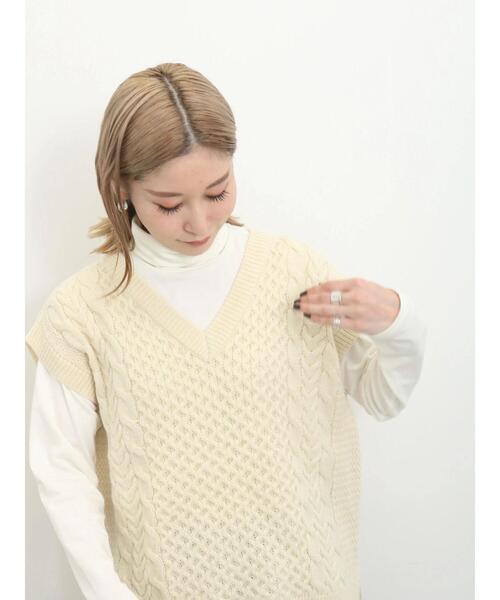 Samansa Mos2 blue（サマンサモスモスブルー）の「【帯電防止】タートルネックプルオーバー（Tシャツ/カットソー・レディース・ブラック/サックスブルー/オフホワイト・F）」の8枚目の写真