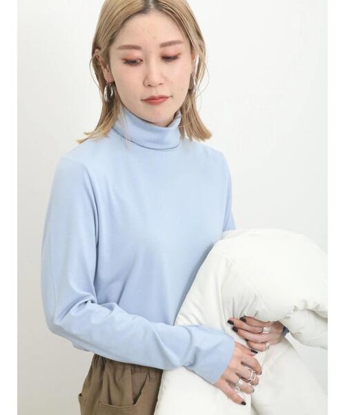 Samansa Mos2 blue（サマンサモスモスブルー）の「【帯電防止】タートルネックプルオーバー（Tシャツ/カットソー・レディース・ブラック/サックスブルー/オフホワイト・F）」の14枚目の写真