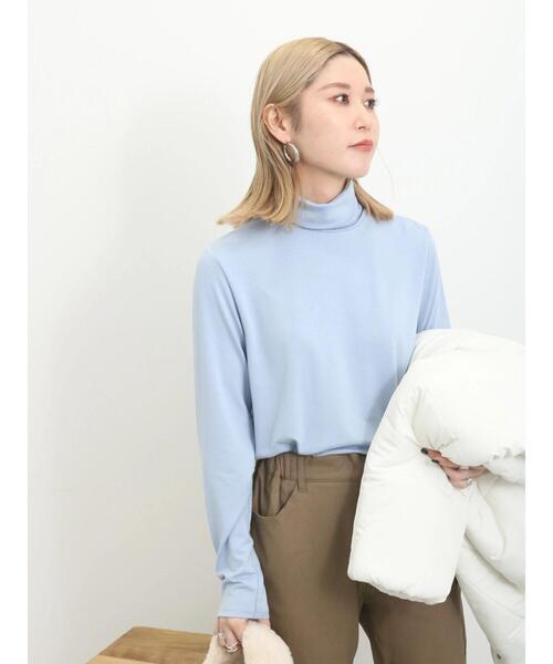 Samansa Mos2 blue（サマンサモスモスブルー）の「【帯電防止】タートルネックプルオーバー（Tシャツ/カットソー・レディース・ブラック/サックスブルー/オフホワイト・F）」の16枚目の写真