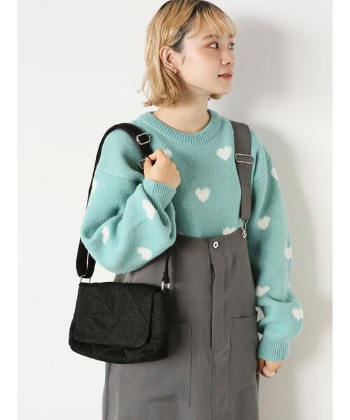 ehka sopo（エヘカソポ）の「ハート柄プルオーバー（ニット/セーター・レディース・ネイビー/ミント/キナリ/ラベンダー・F）」の6枚目の写真