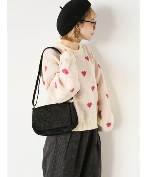 ehka sopo（エヘカソポ）の「ハート柄プルオーバー（ニット/セーター・レディース・ネイビー/ミント/キナリ/ラベンダー・F）」の10枚目の写真