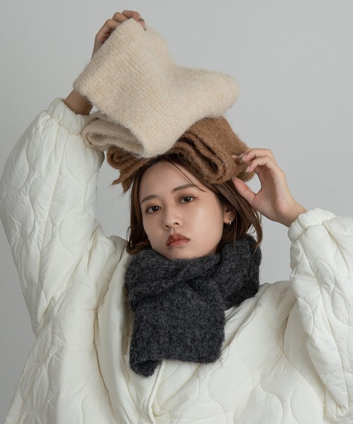 正規品!! 新品未使用!! マフラー・カシュ ヴィゾン LV コージー セール】fluffy compact muffler / フラッフィーコンパクトマフラー
