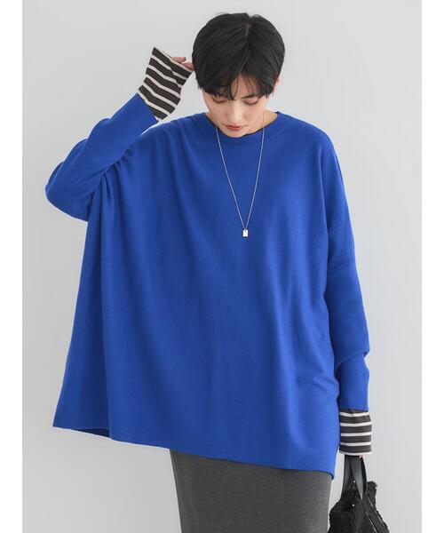 AMERICAN HOLIC(アメリカンホリック)の「バイパチポンチョライクBIGニットチュニック(チュニック・レディース・ブルー/ブラック/アイボリー/その他6・FREE)」の5枚目の写真