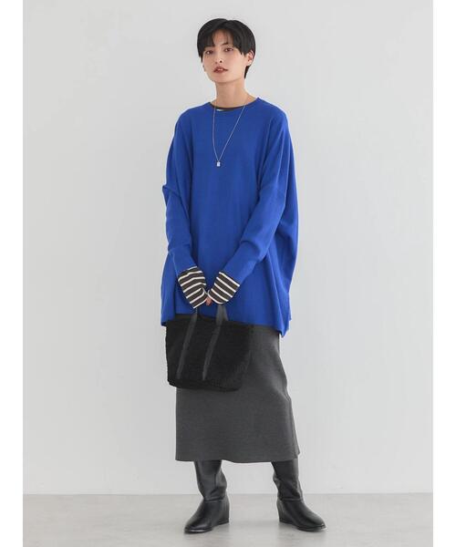 AMERICAN HOLIC(アメリカンホリック)の「バイパチポンチョライクBIGニットチュニック(チュニック・レディース・ブルー/ブラック/アイボリー/その他6・FREE)」の9枚目の写真