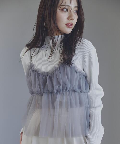 PROPORTION BODY DRESSING（プロポーションボディドレッシング）の「チュールキャミレイヤードニットプルオーバー / 1214170110（ニット/セーター・レディース・ブラック/ホワイト系その他・FREE）」の18枚目の写真