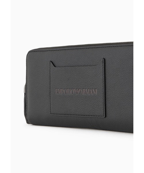 EMPORIO ARMANI(エンポリオアルマーニ)の「【エンポリオ アルマーニ】ラウンドファスナーウォレット タンブルレザー製 外ポケット(財布・メンズ・ブラック・FREE)」の3枚目の写真