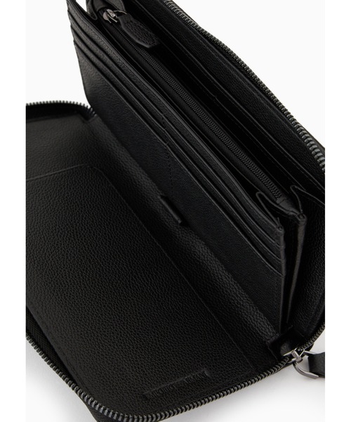 EMPORIO ARMANI(エンポリオアルマーニ)の「【エンポリオ アルマーニ】ラウンドファスナーウォレット タンブルレザー製 外ポケット(財布・メンズ・ブラック・FREE)」の4枚目の写真