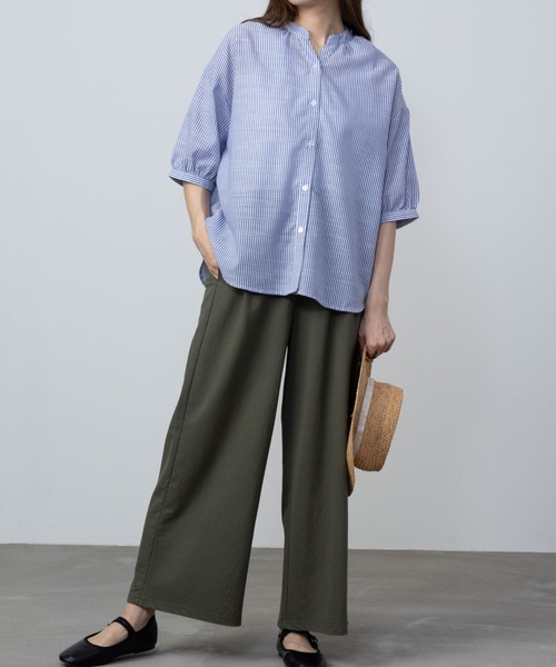 NAVY(ネイビー)の「NAVY サラリ冷感 制菌加工 ワイドパンツ(その他パンツ・レディース・ベージュ系その他/カーキ/ブラック/ブルー・L/M)」の11枚目の写真