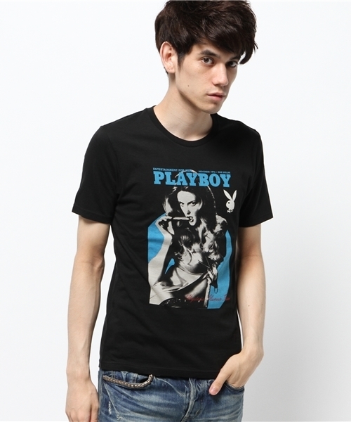 HYSTERIC GLAMOUR（ヒステリックグラマー）の「NOVEMBER 1973 COVER pt T-SH（Tシャツ/カットソー・メンズ・ホワイト/ブルー/ブラック・MEDIUM/SMALL/LARGE）」の2枚目の写真