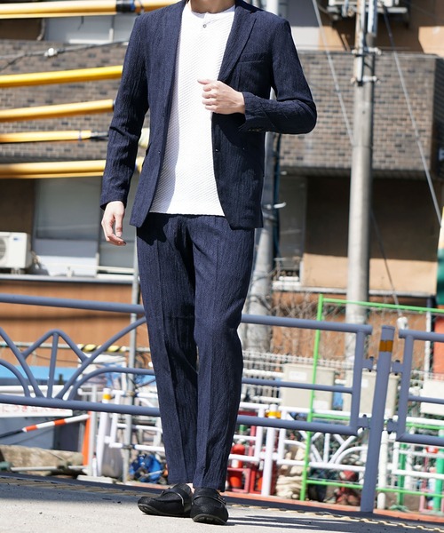 HIDEAWAYS NICOLE（ハイダウェイニコル）の「ヘリンボン柄楊柳イージーパンツ（スラックス・メンズ・ライトグレー/ネイビー/ブラック・SMALL/MEDIUM/LARGE/X-LARGE）」の19枚目の写真