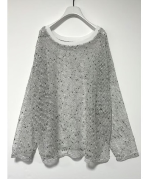 CHIGNON(シニヨン)の「CHIGNON ネップメッシュプルオーバー(Tシャツ/カットソー・レディース・オフホワイト/ブラウン/ブラック・FREE)」の3枚目の写真