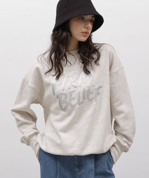 LAKOLE（ラコレ）の「※バブルロゴスウェットプルオーバー / 102925（スウェット・レディース・チャコール/グレー/オートミール/クリアイエロー・MEDIUM/SMALL）」の3枚目の写真