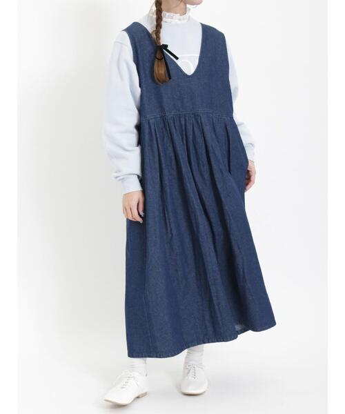 Samansa Mos2(サマンサ モスモス)の「前後着ジャンパースカート(ワンピース・レディース・ブラック/キナリ/ベージュ/ネイビー・F)」の8枚目の写真