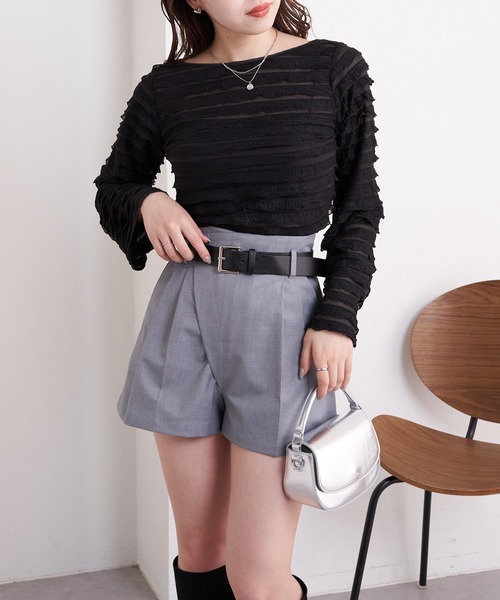 セール】【セットアップ対応/2024SS】ベルト付ワイドショート