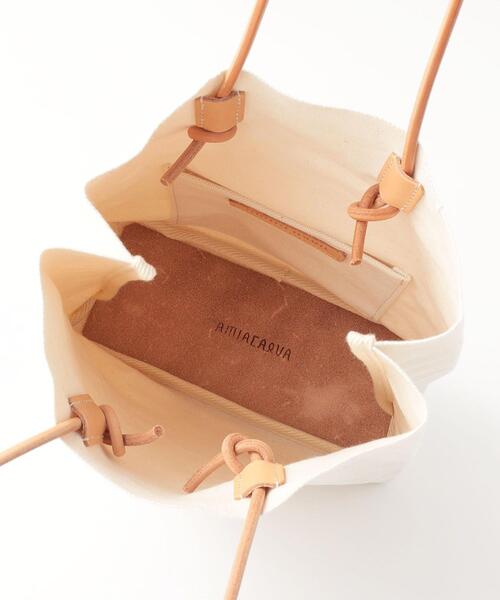 Steven Alan（スティーブンアラン）の「＜AMIACALVA＞CANVAS PAPER BAG TS/バッグ（ショルダーバッグ・レディース・ホワイト/ブラック・FREE）」の7枚目の写真