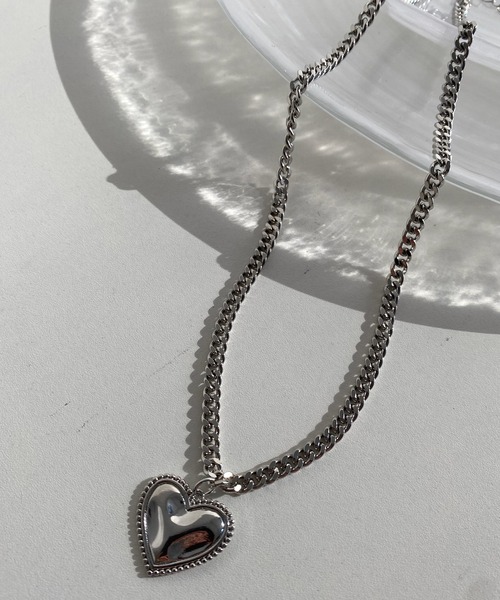 DouDou（ドゥドゥ）の「ハートダブルチェーンネックレス（ネックレス・レディース・シルバー/ゴールド・FREE）」の2枚目の写真