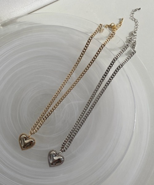 DouDou（ドゥドゥ）の「ハートダブルチェーンネックレス（ネックレス・レディース・シルバー/ゴールド・FREE）」の6枚目の写真