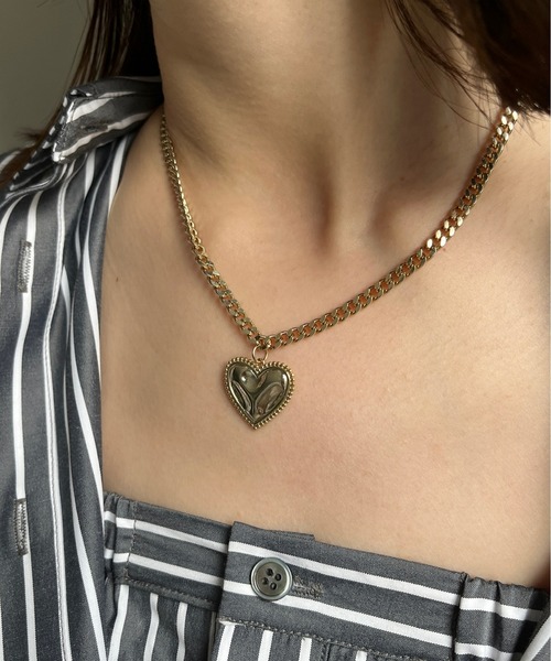 DouDou（ドゥドゥ）の「ハートダブルチェーンネックレス（ネックレス・レディース・シルバー/ゴールド・FREE）」の3枚目の写真