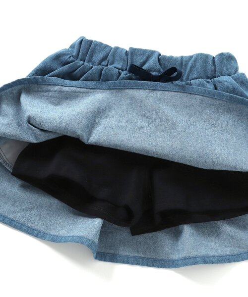 apres les cours（アプレレクール）の「インパンツ付きギャザースカート（スカート・キッズ・チェック/インディゴブルー/イエロー/ピンク/サックスブルー・80/90/100/110/120/130/140）」の17枚目の写真