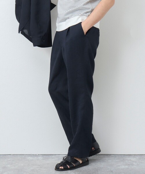 NOLLEY’S(ノーリーズ)の「《セットアップ対応》【WORK ABOUT】リネンライク ワイドイージーパンツ(その他パンツ・メンズ・ブラック/オリーブ/ダークネイビー・S/M/L)」の3枚目の写真