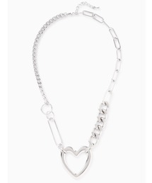 ミックスチェーンハートモチーフネックレス