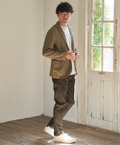 IKKA LOUNGE(イッカラウンジ)の「GOKU楽ワーク サッカージャケット(テーラードジャケット・メンズ・ネイビー/ベージュ・S/M/L/XL)」の6枚目の写真