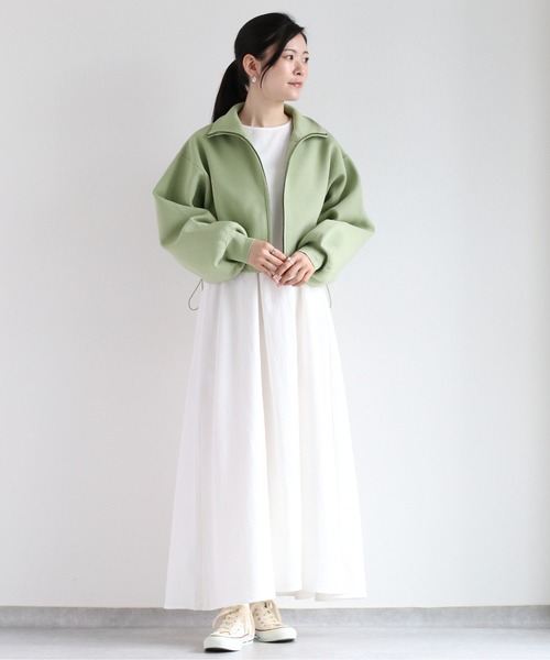 cepo(セポ)の「【セットアイテム】ジップニットカーディガン+ワンピース アンサンブル(ワンピース・レディース・ミント/オフホワイト/ブラック・M)」の4枚目の写真