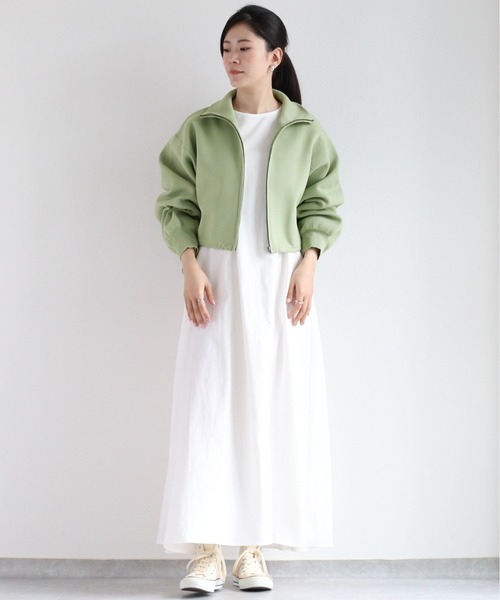 cepo(セポ)の「【セットアイテム】ジップニットカーディガン+ワンピース アンサンブル(ワンピース・レディース・ミント/オフホワイト/ブラック・M)」の5枚目の写真