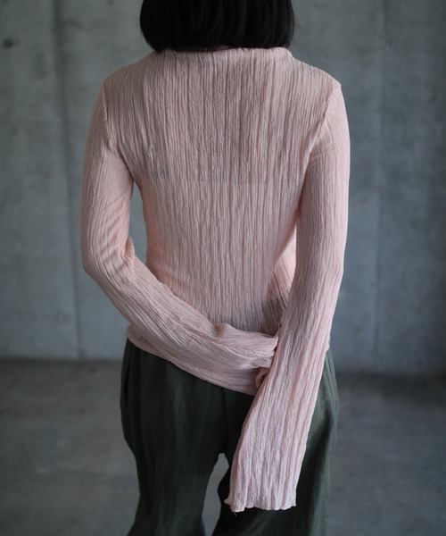 Plisse flare sleeve top（Tシャツ/カットソー）｜gina tricot（ジーナトリコ）