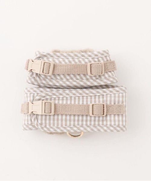 moncheri（モンシェリ）の「くまさんギンガムチェックおんぶハーネス+リードSET【サイズ調整可能・８㎏まで対応】（リード/ハーネス/首輪・レディース・ベージュ・M/S/L）」の8枚目の写真