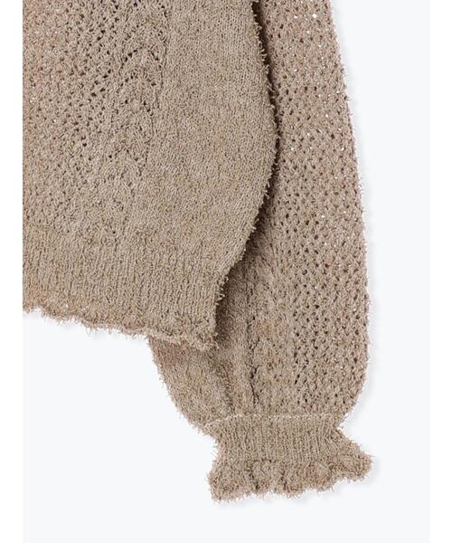 TSUHARU by Samansa Mos2(ツハルバイサマンサモスモス)の「チリチリヤーンニットカーディガン(カーディガン/ボレロ・レディース・グリーン/ベージュ/キナリ・F)」の7枚目の写真