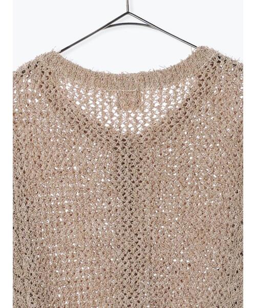 TSUHARU by Samansa Mos2(ツハルバイサマンサモスモス)の「チリチリヤーンニットカーディガン(カーディガン/ボレロ・レディース・グリーン/ベージュ/キナリ・F)」の9枚目の写真