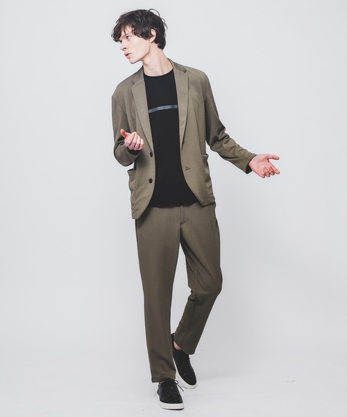 ABAHOUSE GRAY（アバハウスグレイ）の「【上下2点セット/セットアップ対応】フクレジャガード へリンボーン セットアップ（セットアップ・メンズ・ネイビー/モカ/ブラック/グレイッシュベージュ・50/48/46）」の3枚目の写真